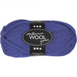 Pelote de laine Melbourne, L : 92 M, bleu, 50 gr/ 1 boule [HOB-44703]