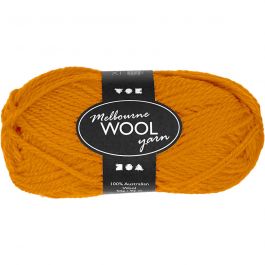 Pelote de laine Melbourne, L : 92 M, ochre, 50 gr/ 1 boule [HOB-44706]