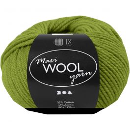 Wolle, L 125 M, Olivgrün, 100 g/ 1 Knäuel [HOB-447413]