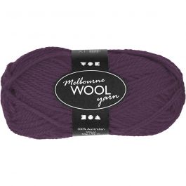 Pelote de laine Melbourne, L : 92 M, violet, 50 gr/ 1 boule [HOB-44780]