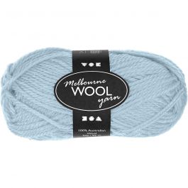 Pelote de laine Melbourne, L : 92 M, turquoise clair, 50 gr/ 1 boule [HOB-44781]