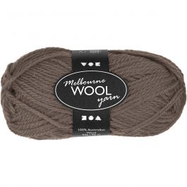 Pelote de laine Melbourne, L : 92 M, brun gris, 50 gr/ 1 boule [HOB-44783]