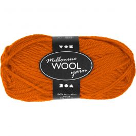 Pelote de laine Melbourne, L : 92 M, orange, 50 gr/ 1 boule [HOB-44793]