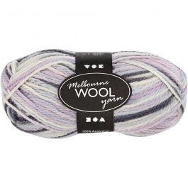 Pelote de laine Melbourne, L : 92 M, violet pastel, 50 gr/ 1 boule [HOB-44795]