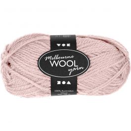 Pelote de laine Melbourne, L : 92 M, rose clair, 50 gr/ 1 boule [HOB-44798]