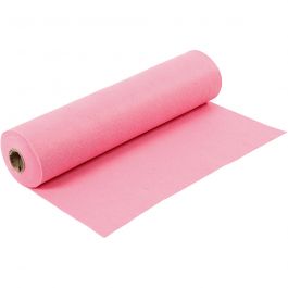 Feutrine synthétique, L : 45 cm, ép. 1,5 mm, 180-200 gr, rose, 5 m/ 1 rouleau [HOB-45010]