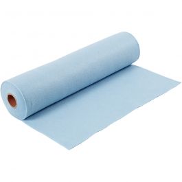 Feutrine synthétique, L : 45 cm, ép. 1,5 mm, 180-200 gr, bleu clair, 5 m/ 1 rouleau [HOB-45020]