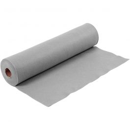 Feutrine synthétique, L : 45 cm, ép. 1,5 mm, 180-200 gr, gris, 5 m/ 1 rouleau [HOB-45034]