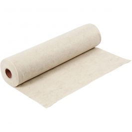 Feutrine synthétique, L : 45 cm, ép. 1,5 mm, texturé, 180-200 gr, blanc cassé, 5 m/ 1 rouleau [HOB-45042]