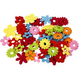 Fleurs en feutre, dim. 35x45 mm, ép. 1,2 mm, 135 pièces/ 1 Pq. [HOB-45071]