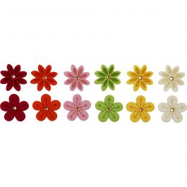Fleurs en feutre, d 30 mm, ép. 2,5 mm, 12 pièces/ 1 Pq. [HOB-450760]