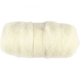 Wolle Kardiert, Weiß, 100 g/ 1 Bündl. [HOB-451010]