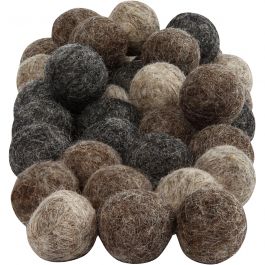 Filzkugeln, D 20 mm, Natur, 64 Stk/ 1 Pck [HOB-45109]