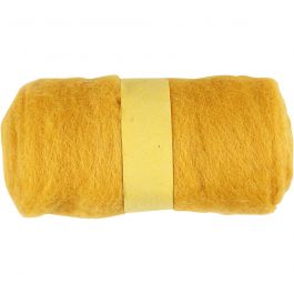 Pelote de Laine Cardée, jaune, 100 gr/ 1 boule [HOB-451770]