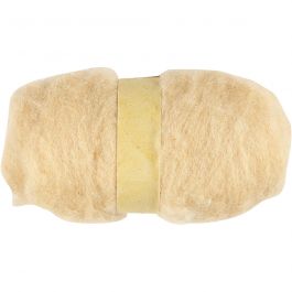 Pelote de Laine Cardée, beige clair, 100 gr/ 1 boule [HOB-451780]