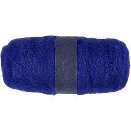 Pelote de Laine Cardée, bleu roi, 100 gr/ 1 boule [HOB-451860]