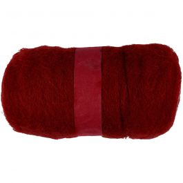 Pelote de Laine Cardée, warm red, 100 gr/ 1 boule [HOB-451870]