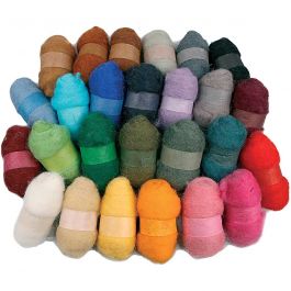 Pelote de Laine Cardée, ass. de couleurs, 26x25 gr/ 1 Pq. [HOB-45199]