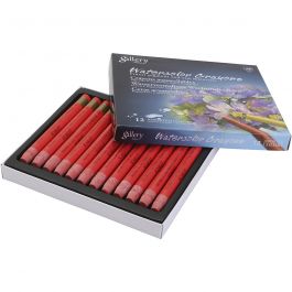 Pastels à la cire aquarellables, écarlate, 12 pièces/ 1 Pq. [HOB-427334]