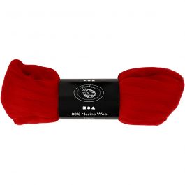 Laine Mérinos, ép. 21 my, rouge cerise, 100 gr/ 1 Pq. [HOB-46019]