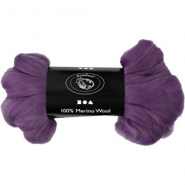 Merinowolle, Dicke 21 my, Violett, 100 g/ 1 Pck [HOB-46042]