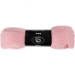 Merinowolle, Dicke 21 my, Rosa, 100 g/ 1 Pck [HOB-46046]
