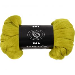Merinowolle, Dicke 21 my, Zitronengelb, 100 g/ 1 Pck [HOB-46057]