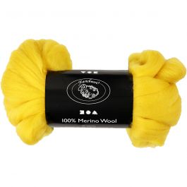 Merinowolle, Dicke 21 my, Sonnengelb, 100 g/ 1 Pck [HOB-46062]