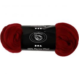 Laine Mérinos, ép. 21 my, rouge foncé, 100 gr/ 1 Pq. [HOB-46085]
