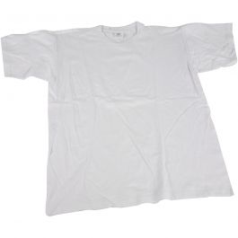 T-shirts, L : 48 cm, dim. small, col rond, 145 gr, blanc, 1 pièce [HOB-47210]