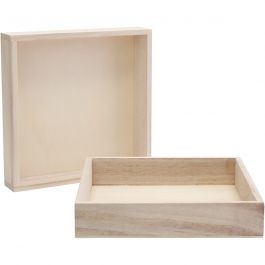 Cadres en bois avec rebord, dim. 16,2x16,2x3 cm, 10 pièces/ 1 Pq. [HOB-668216]