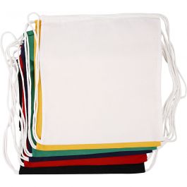 Sac à cordons, dim. 37x41 cm, 135 gr, ass. de couleurs, 6 pièces/ 1 Pq. [HOB-498810]