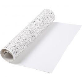 Papier imitation cuir, L : 49,5 cm, film,imprimé, 350 gr, blanc, 1 m/ 1 rouleau [HOB-498832]