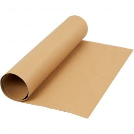 Papier imitation cuir, L : 50 cm, unicolor, 350 gr, brun clair, 1 m/ 1 rouleau [HOB-498940]