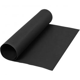 Kunstlederpapier, B 50 cm, Einfarbig, 350 g, Schwarz, 1 m/ 1 Rolle [HOB-498944]