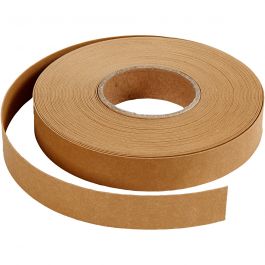 Lederpapierstreifen / Flechtstreifen, B 15 mm, Dicke 0,55 mm, Hellbraun, 9.50 m/ 1 Rolle [HOB-498953]