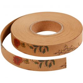 Lederpapierstreifen / Flechtstreifen, B 15 mm, Dicke 0,55 mm, Hellbraun, 9.50 m/ 1 Rolle [HOB-498955]