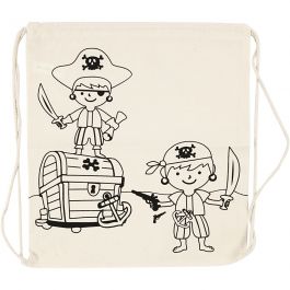 Kordelzug-Beutel, Piraten, Größe 37x41 cm, 110 g, Hellnatur, 1 Stk [HOB-499651]