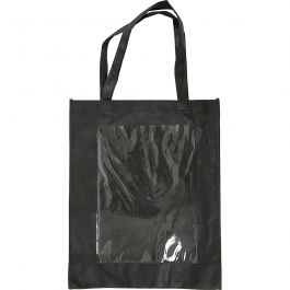 Tasche mit Front aus Kunststoff, Größe 42x34x12 cm, Schwarz, 1 Stk [HOB-49982]
