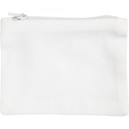 Trousse en coton, dim. 9x12 cm, 210 gr, blanc, 1 pièce [HOB-499904]