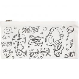 Trousse, dim. 11x23 cm, 210 gr, blanc, 1 pièce [HOB-499907]