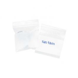Sachet zip avec fenêtre d'écriture blanche Qualité Supérieure 10,2x10,2cm (100 pièces) [4WE44]