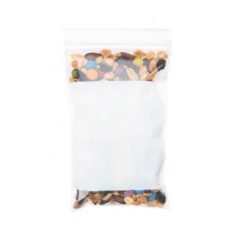 Sachet zip avec fenêtre d'écriture blanche Qualité Supérieure 12,7x20,3cm (100 pièces) [4WE58]