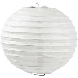 Abat-jour en papier, Rond, d 20 cm, blanc, 1 pièce [HOB-500280]