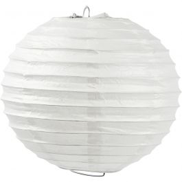 Abat-jour en papier, Rond, d 35 cm, blanc, 1 pièce [HOB-500281]