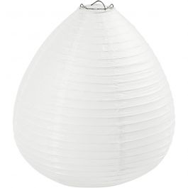 Abat-jour en papier, Goutte, H : 27 cm, d 25 cm, blanc, 1 pièce [HOB-500282]