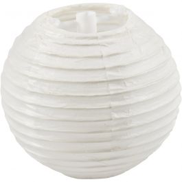 Papierlampion, Rund, D 7,5 cm, Weiß, 10 Stk/ 1 Pck [HOB-50029]