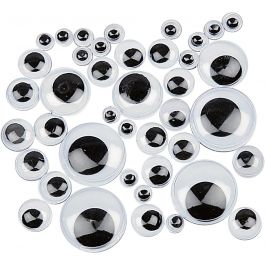 Wackelaugen, selbstklebend, D 4-20 mm, 1100 sort./ 1 Pck [HOB-50116]