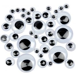 Wackelaugen, nicht selbstklebend, D 4-20 mm, 1100 sort./ 1 Pck [HOB-50122]