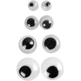 Wackelaugen, nicht selbstklebend, D 4+6+8+10 mm, 40 sort./ 1 Pck [HOB-50138]